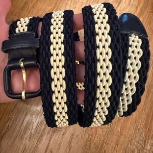 Elegant Black and Cream Woven Belt